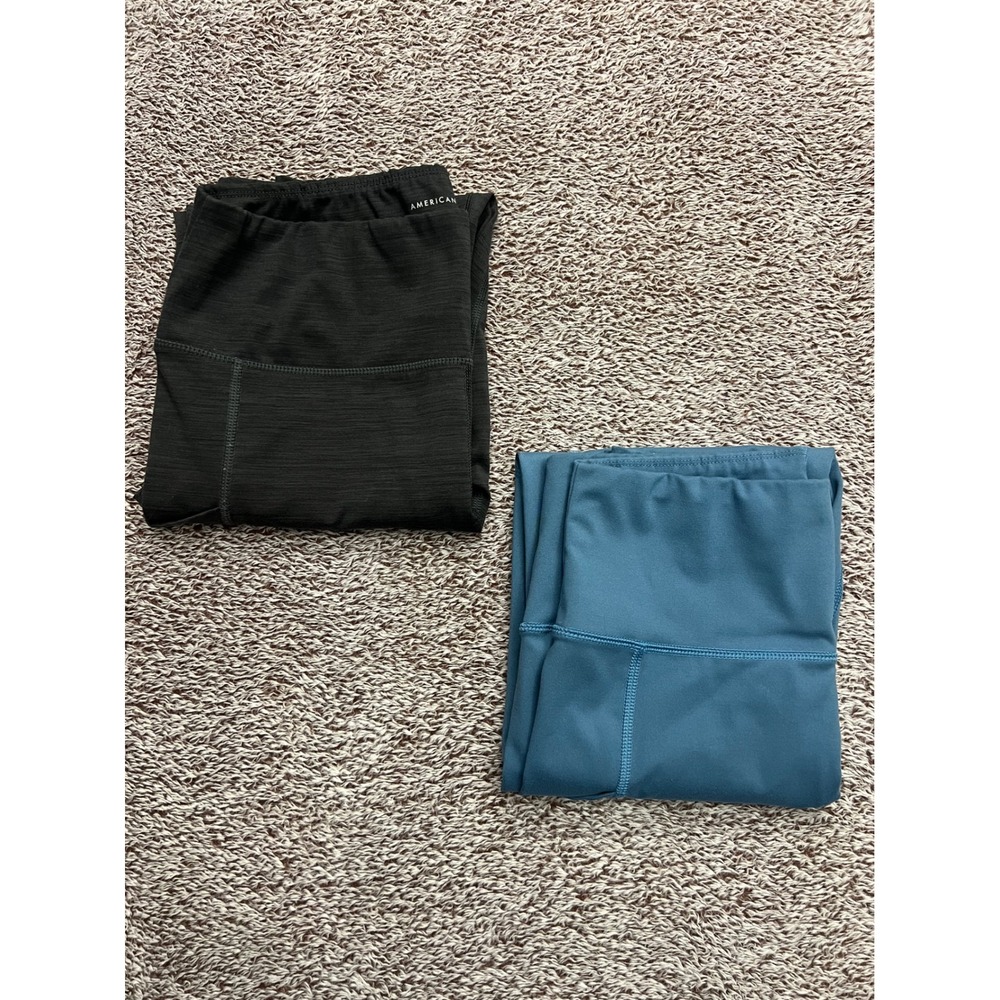 American Eagle Everything Pocket Leggings L Regular Curvy 2 Pair Lot AE